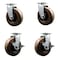 Service Caster 6'' High Temp Phenolic Swivel Caster Set with Bronze Bearings 2 Brakes, 4PK SCC-20S620-PHBZHT-2-TLB-2 - alternate 1